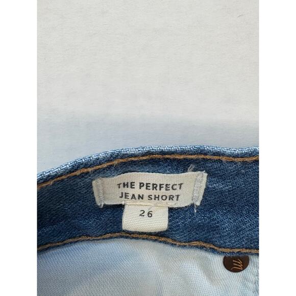 Madewell Women's the Perfect Jean Short Blue Size 26 Denim Cut Off High Rise - Picture 4 of 6